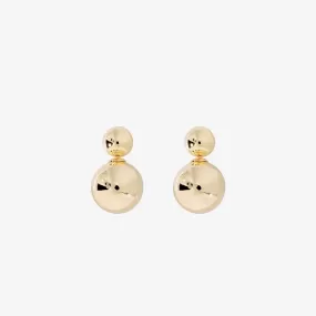 14K Gold Plated Double Ball Earrings