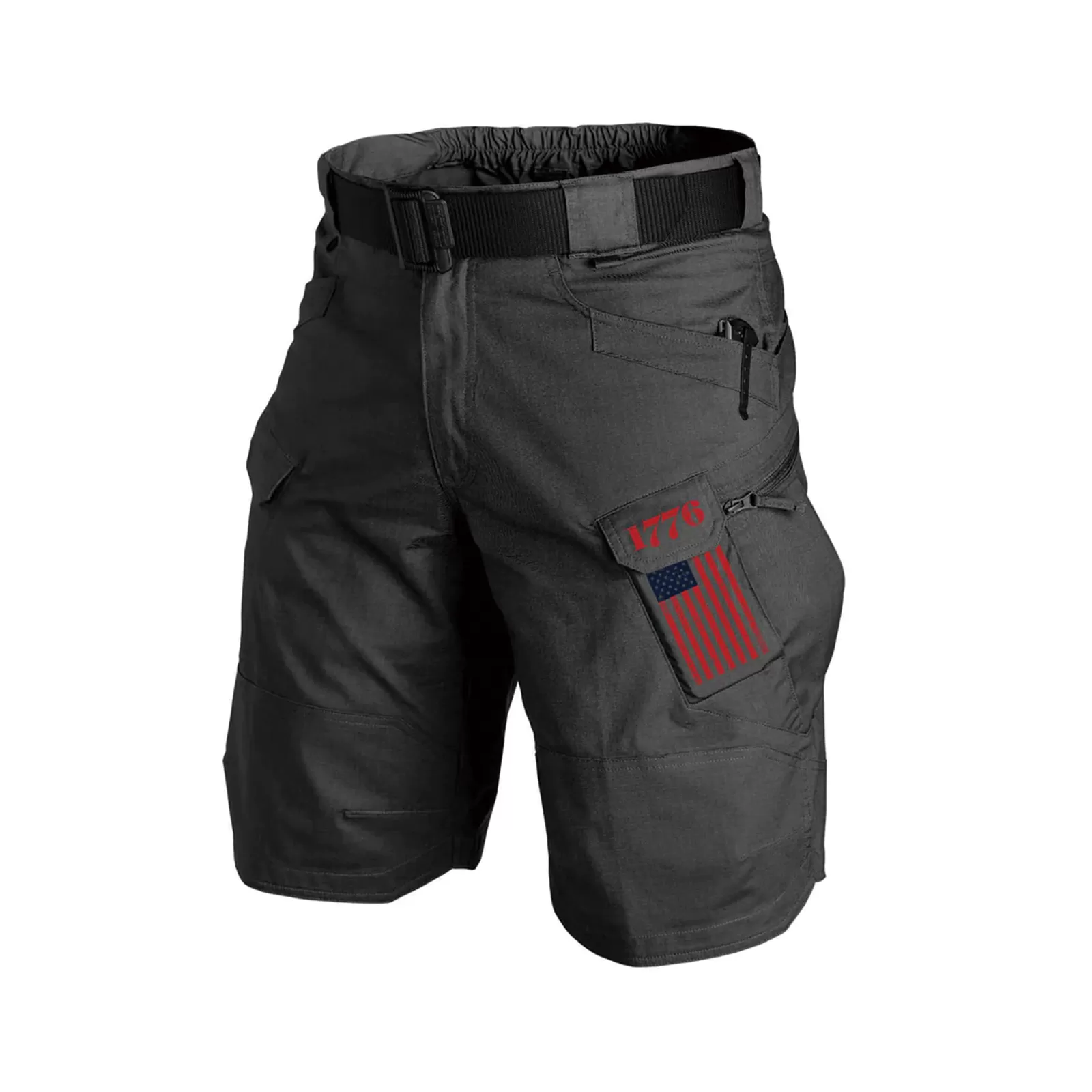 1776 TACTICAL MULTI POCKETS 11'' INSEAM PERFORMANCE CARGO SHORTS WITH BUCKLE BELT