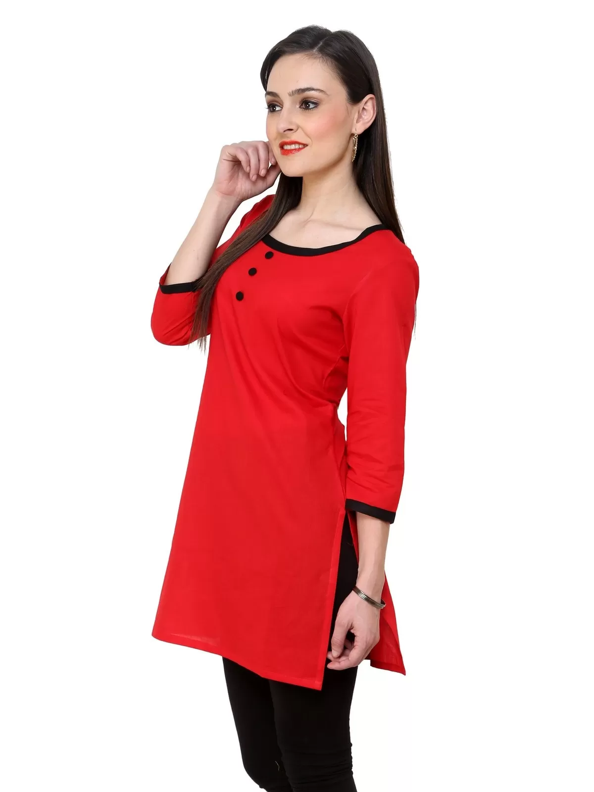 3/4sleeves front buttoned kurti