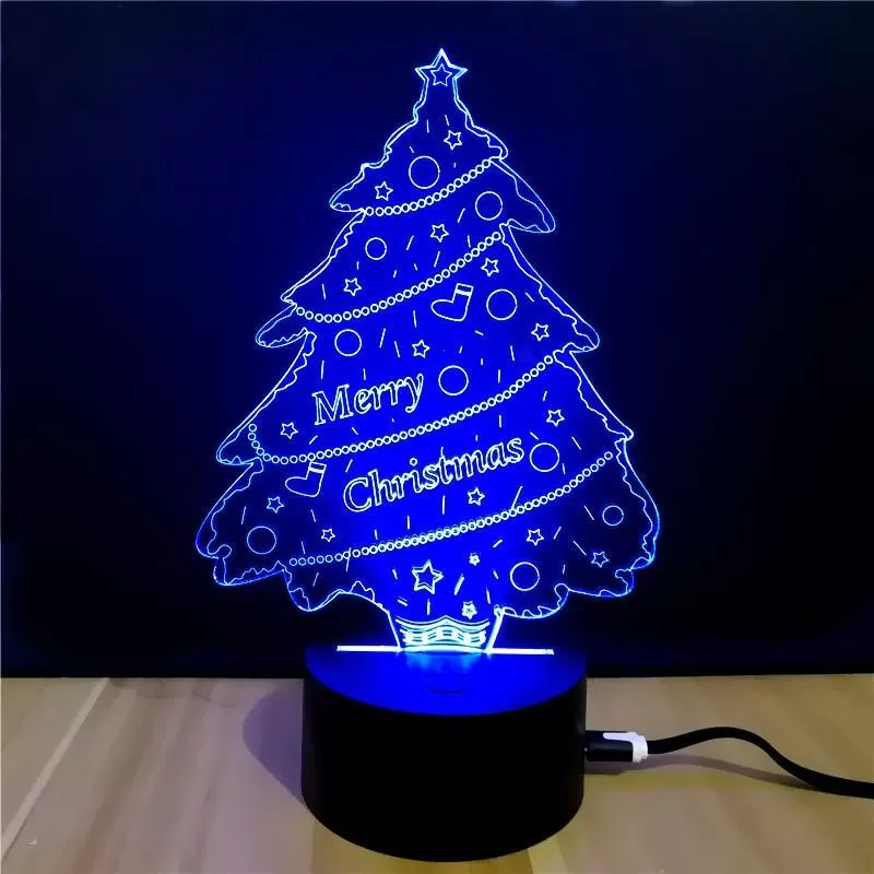 3D Merry Christmas LED Lamp