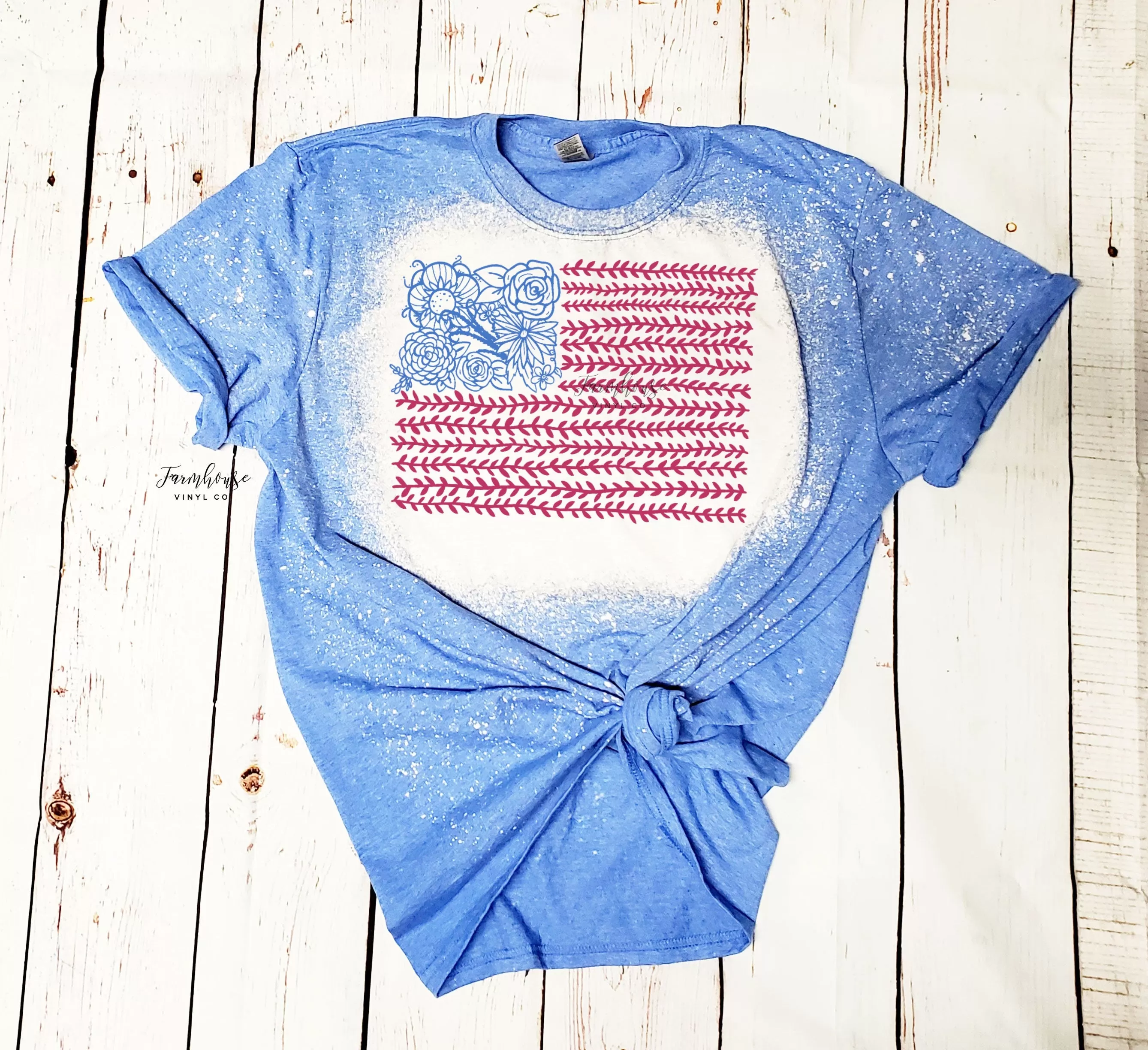 4th of July Floral Flag Shirt