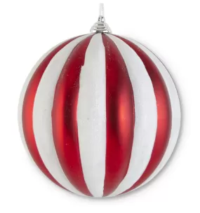 54789C-RDWH 8" Red/Wte Striped Ornament