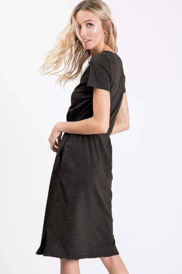 7th Ray Waist Drawstring TShirt Dress