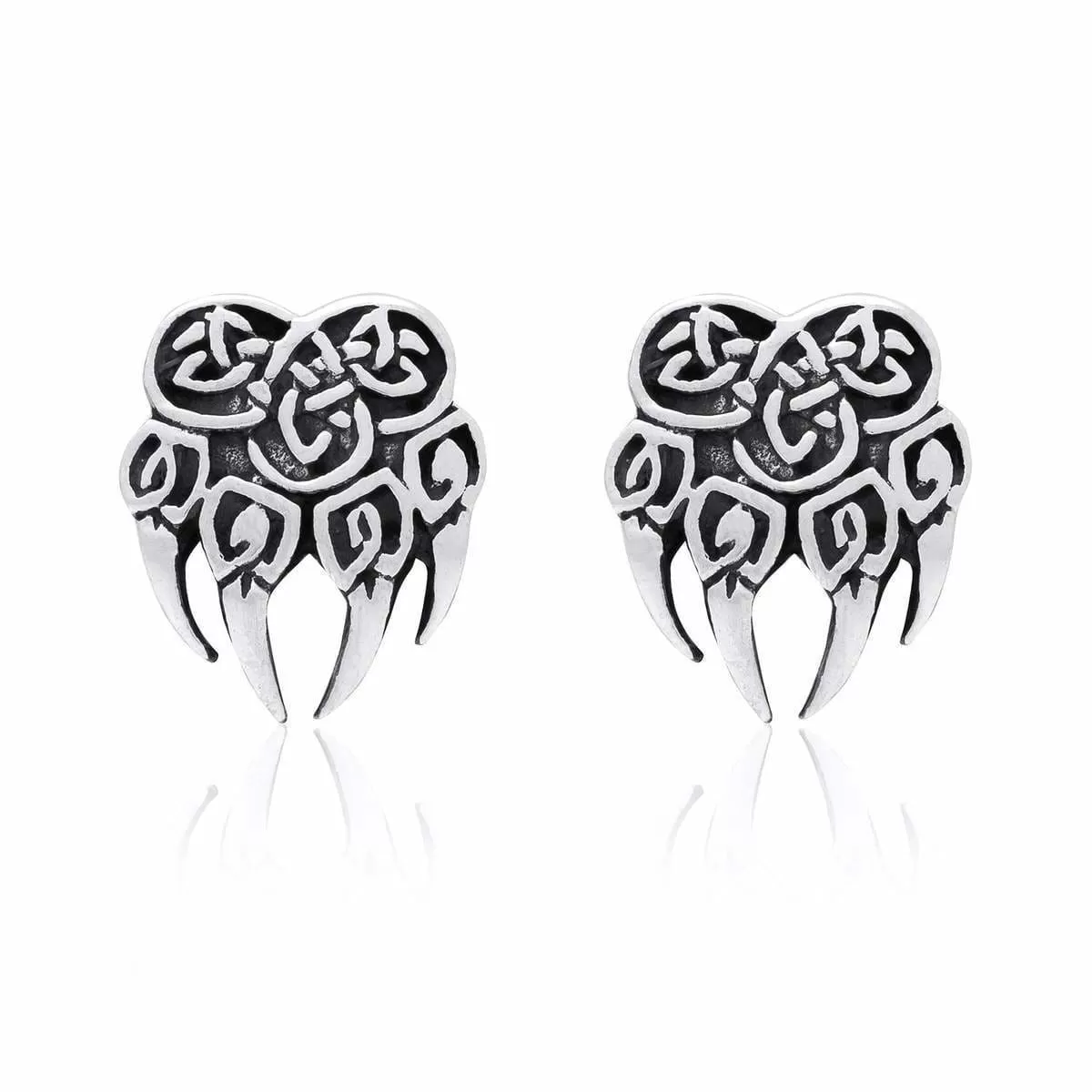 925 Sterling Silver Bear Paw / Veles Earrings