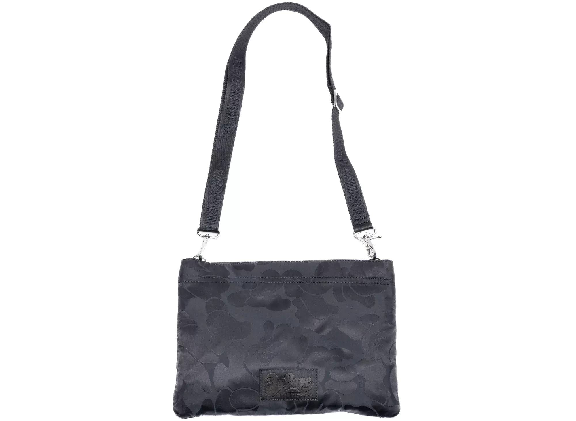 A Bathing Ape Tonal Solid Camo Shoulder Bag in Black