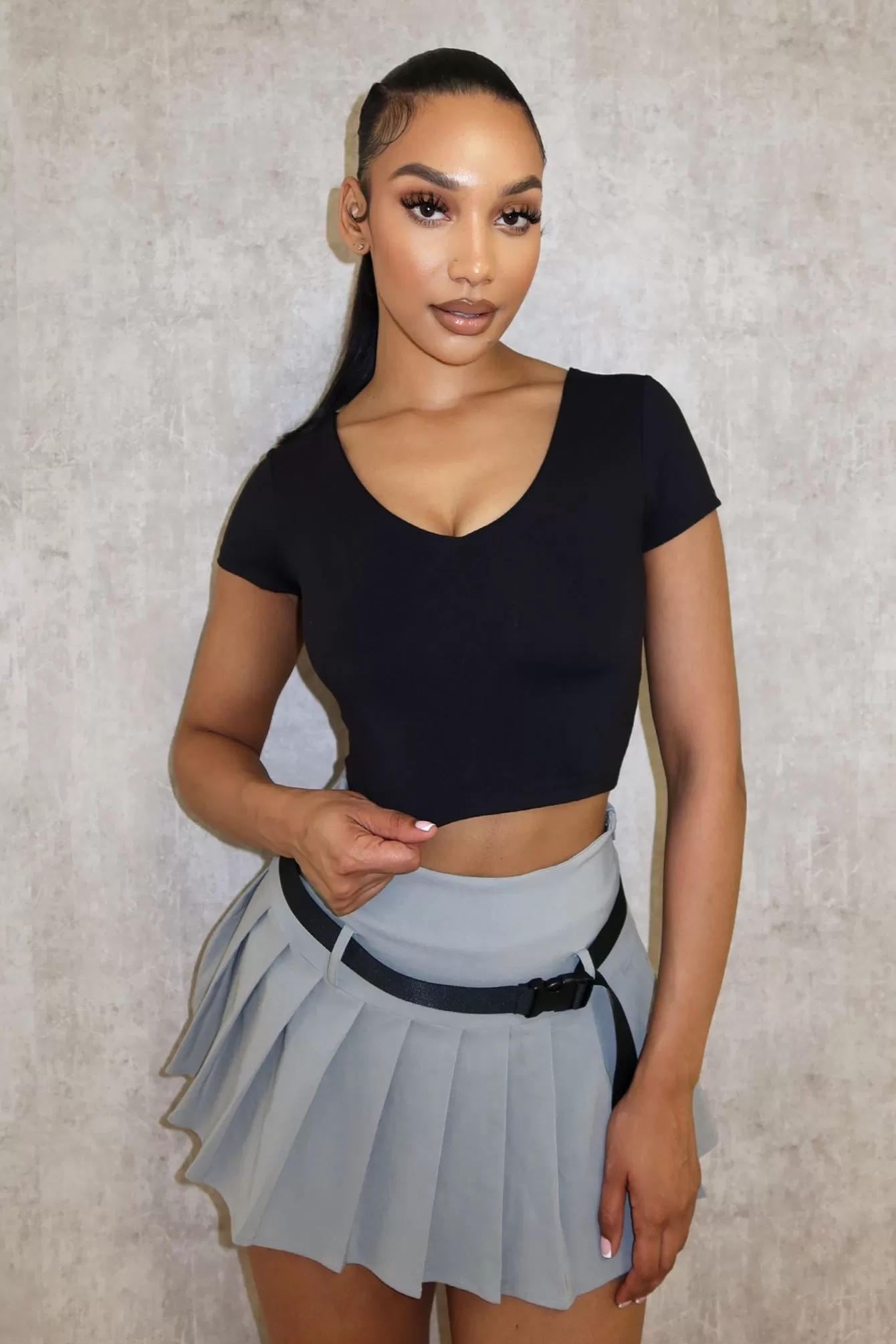 About It V Neck Short Sleeve Crop Top