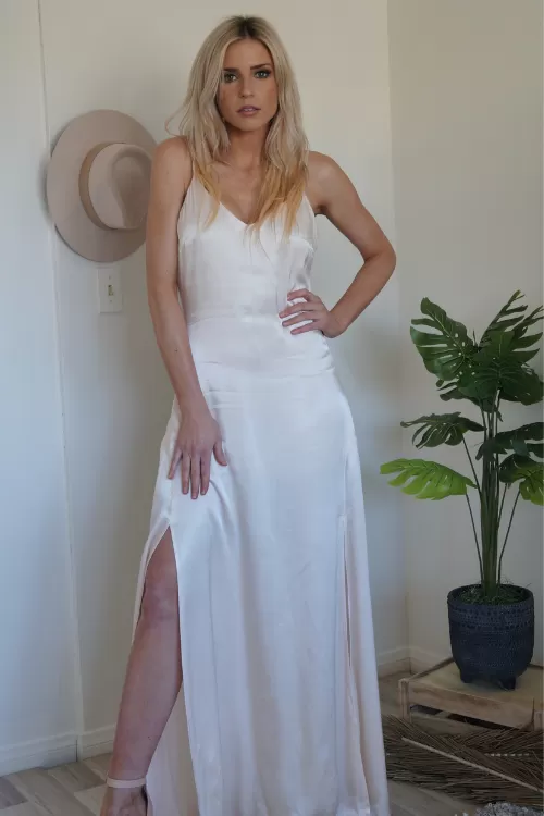 Adonia Ruffled Slip Maxi Dress