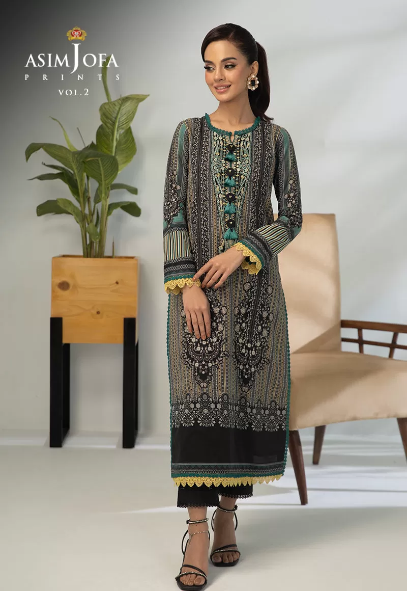 AJBP-54 EMBROIDERED LAWN 3-PCS