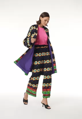 All Over Printed Multicolored Open Jacket