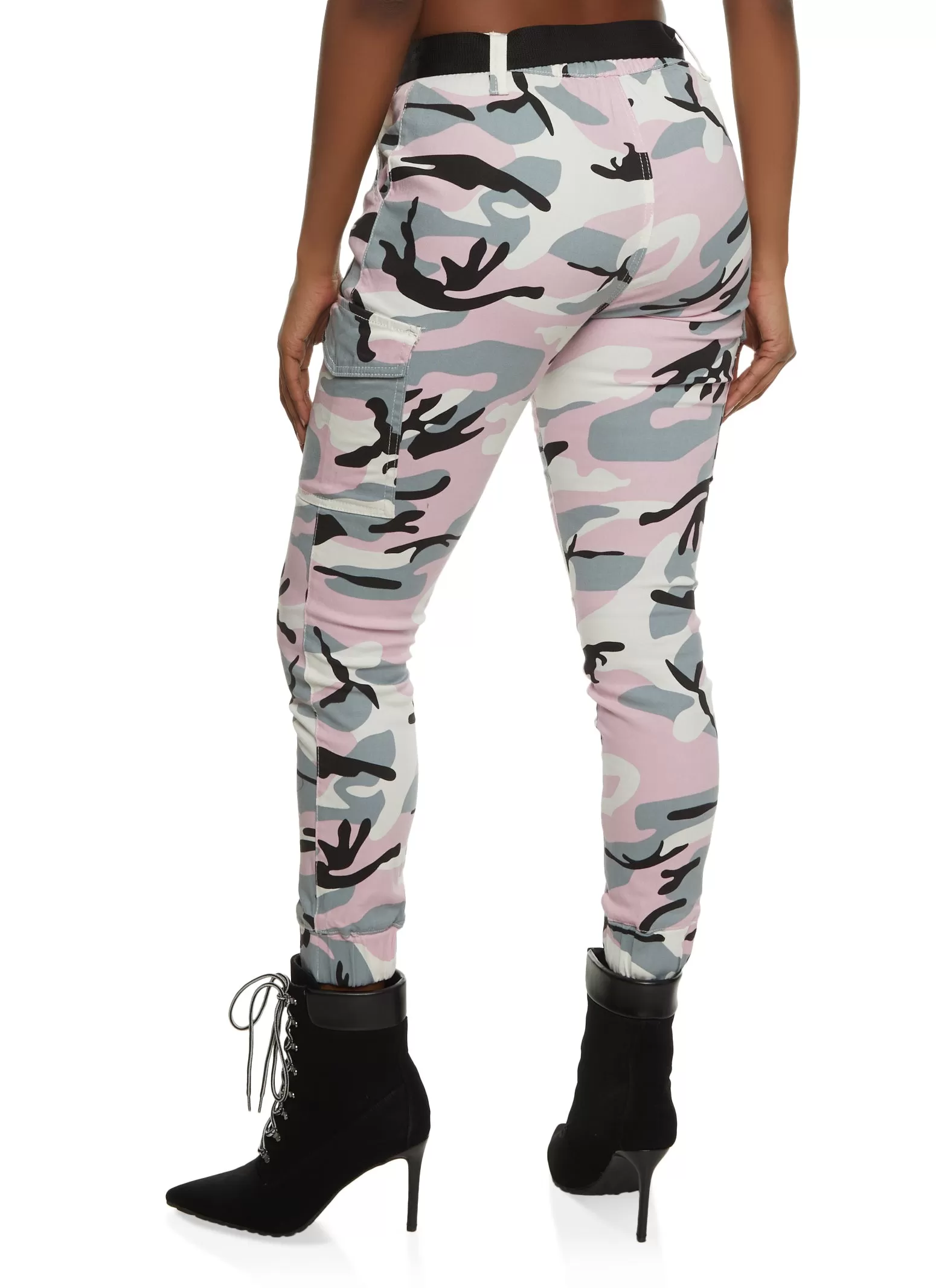 Almost Famous Belted Camo Cargo Joggers