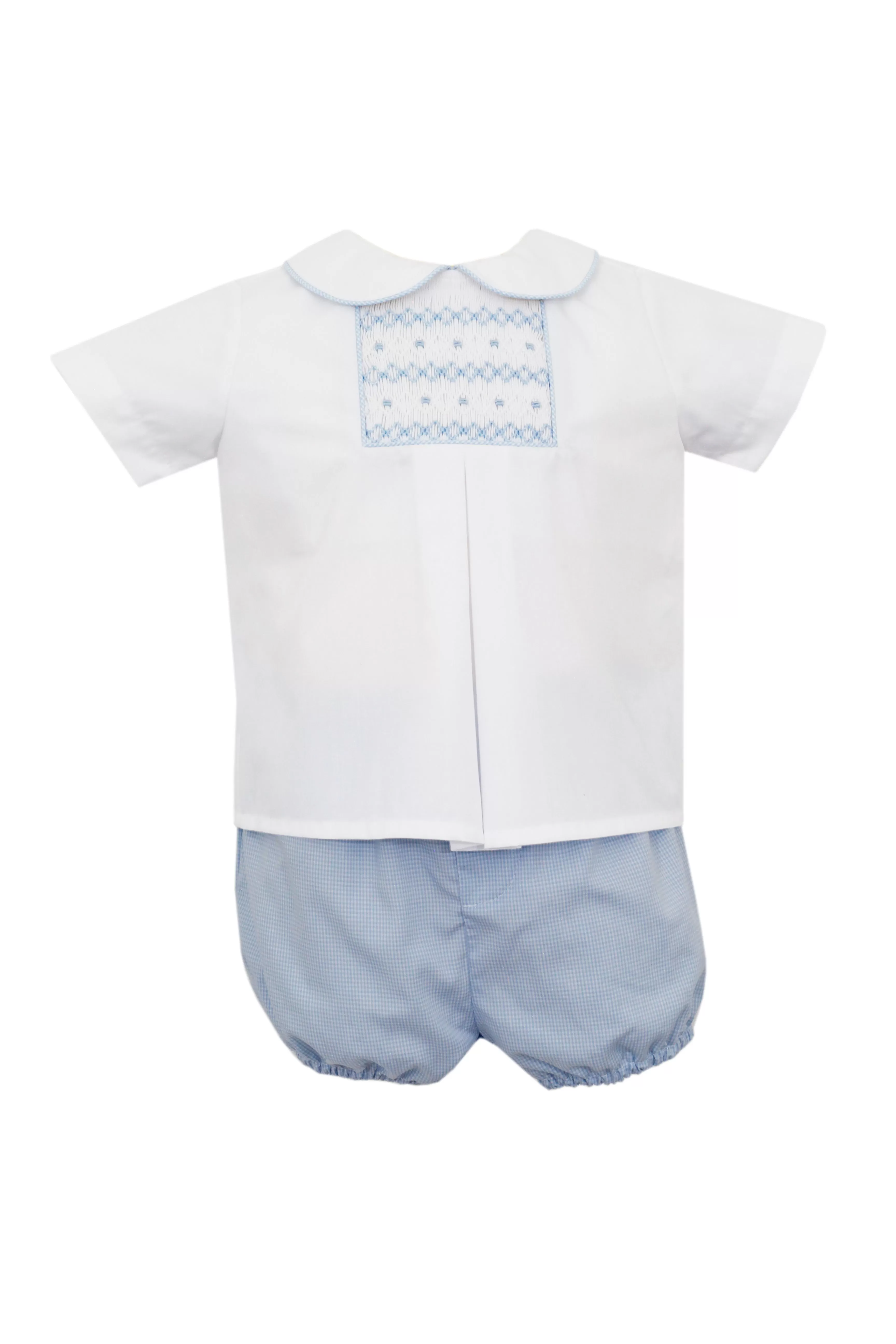 Anavini Matthew Light Blue Tiny Gingham Diaper Set