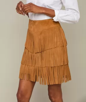 Annabelle Fringe Skirt :: Cinnamon