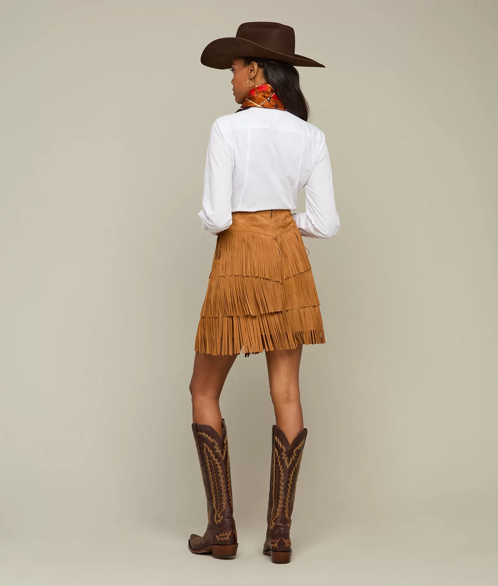 Annabelle Fringe Skirt :: Cinnamon