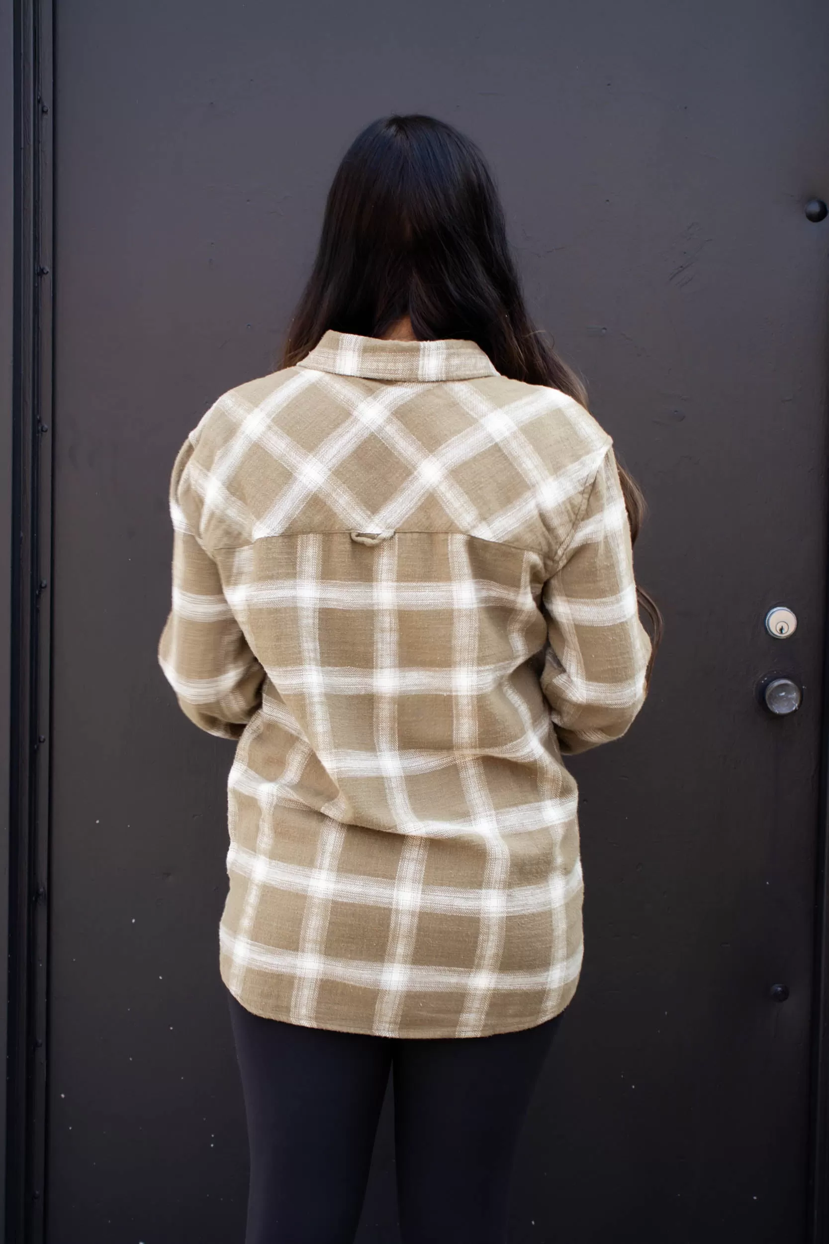 Ansel Oversized Plaid Shirt | Olive Ivory