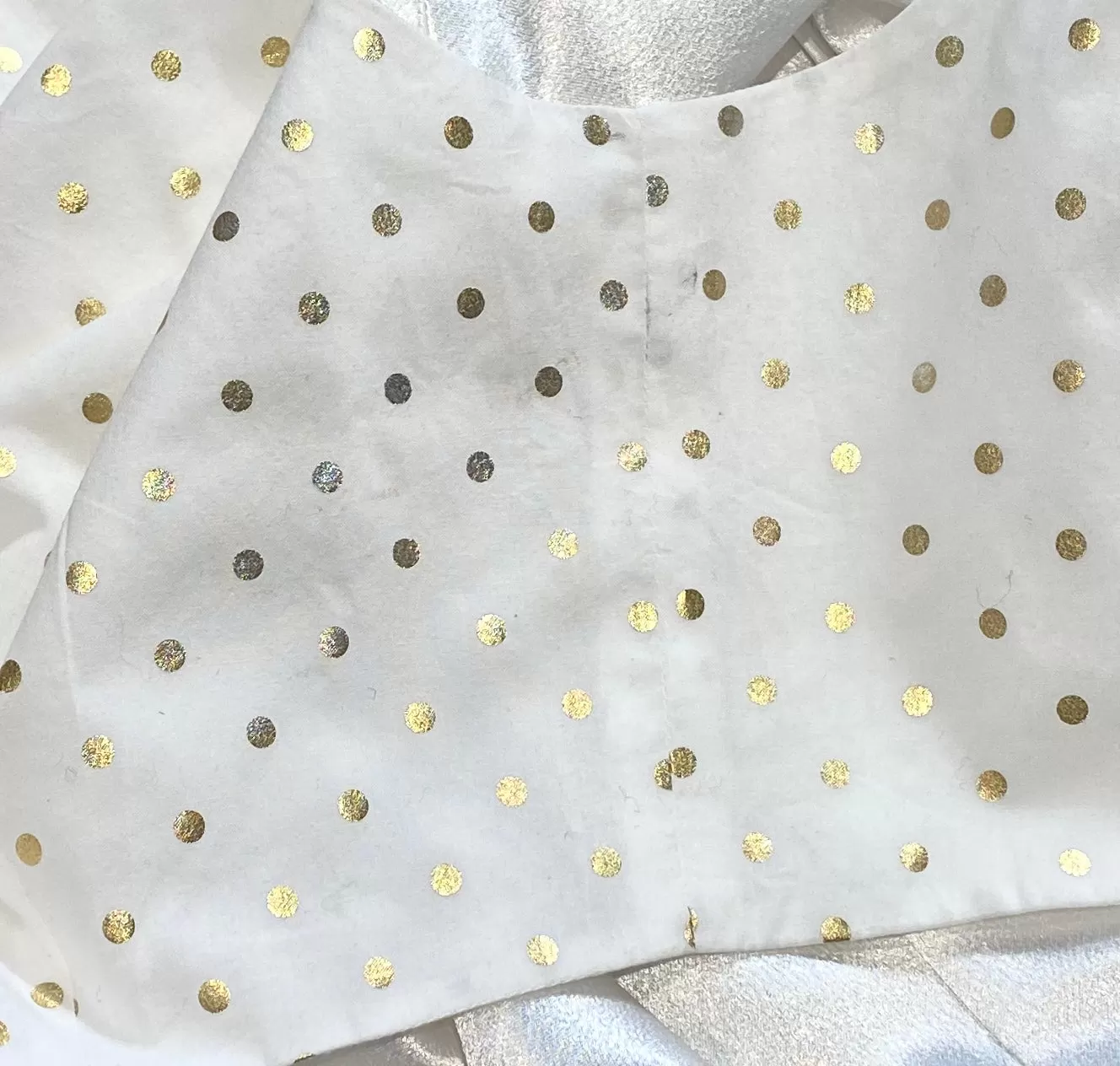 ANYA White Gold Polkadot Top