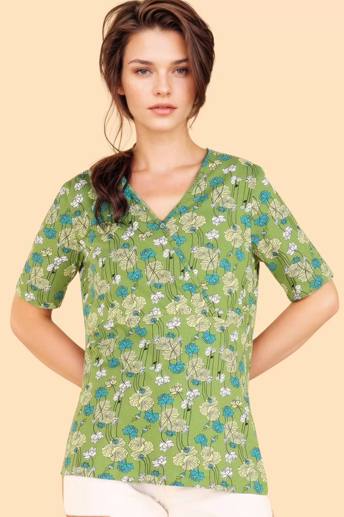 Apple Green Zipless Maternity Feeding Top