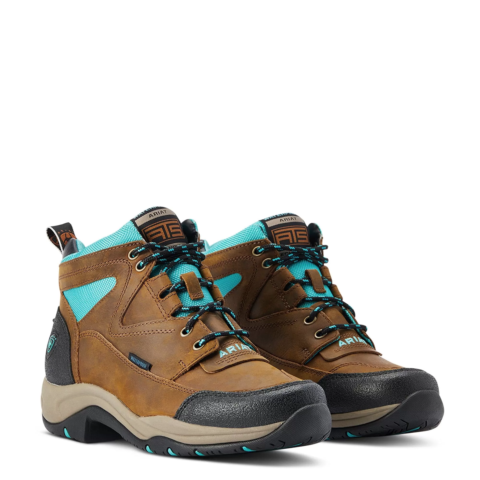 Ariat Boots Womens Terrain H20 Weathered Brown/ Turquoise