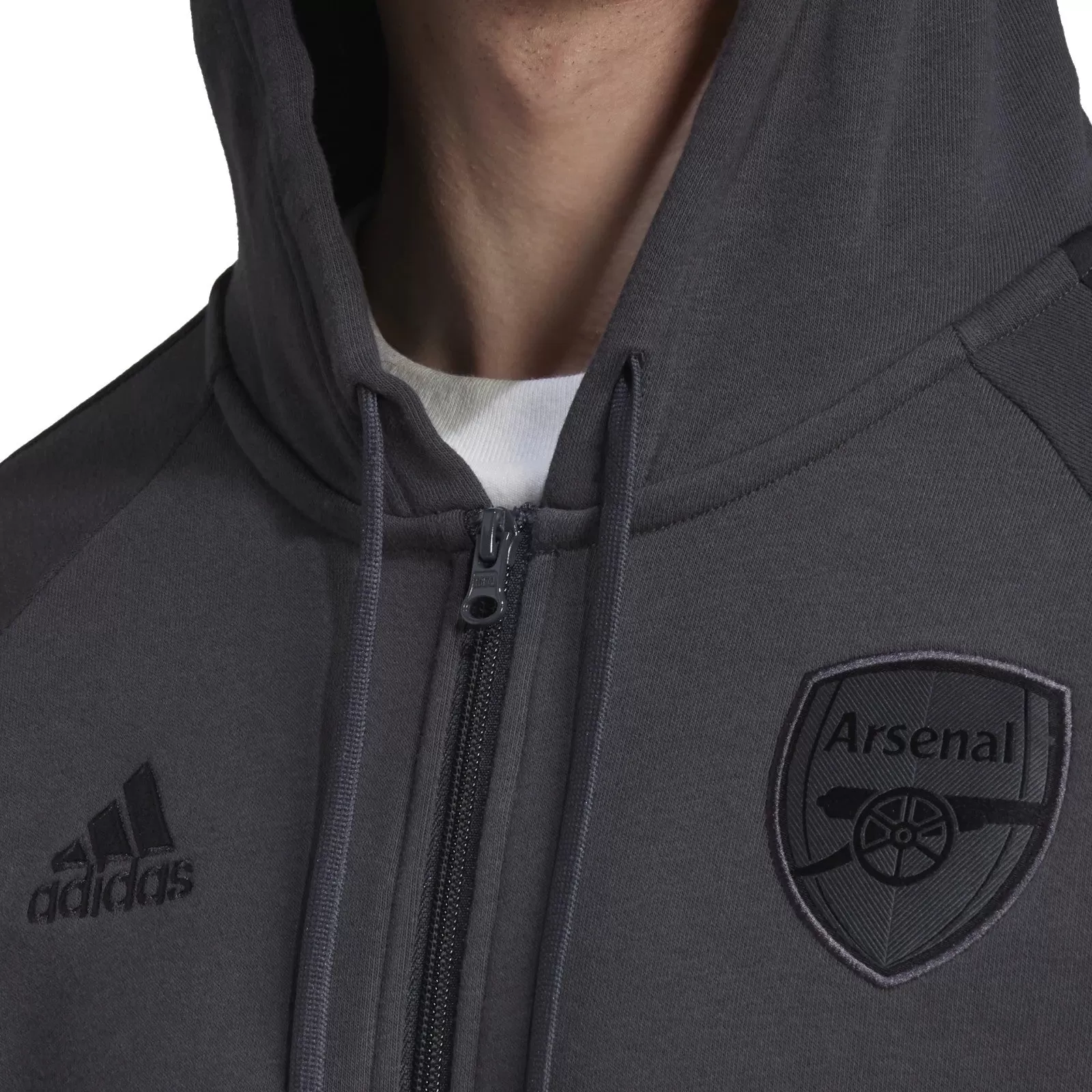 Arsenal Casual 3S hooded presentation tracksuit 2022/23 grey - Adidas