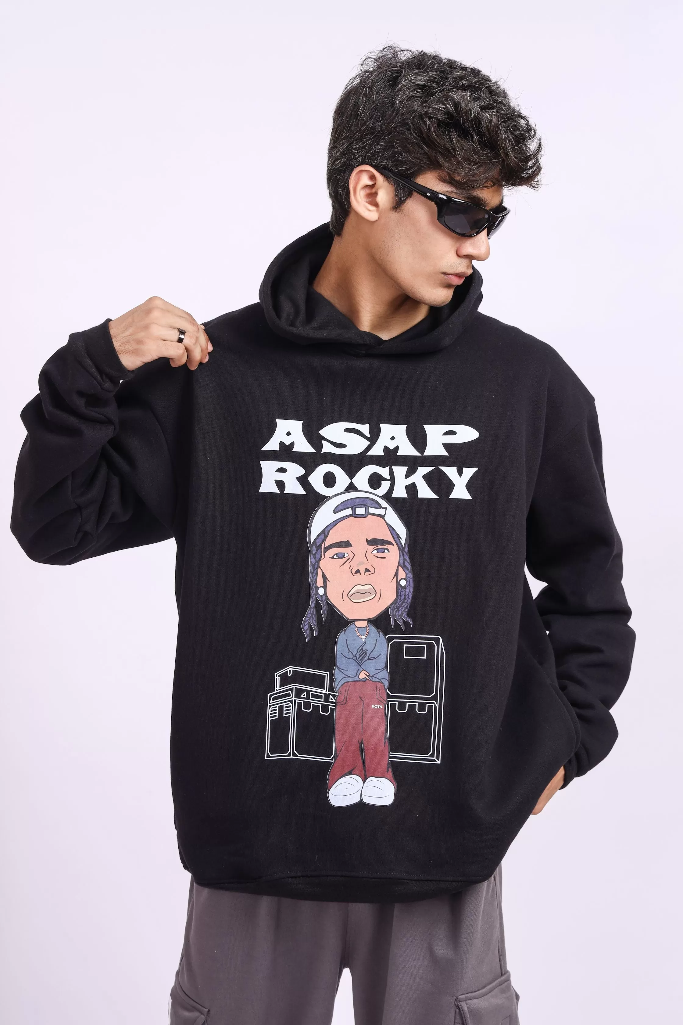 ASAP Rocky Black Oversized Hoodie