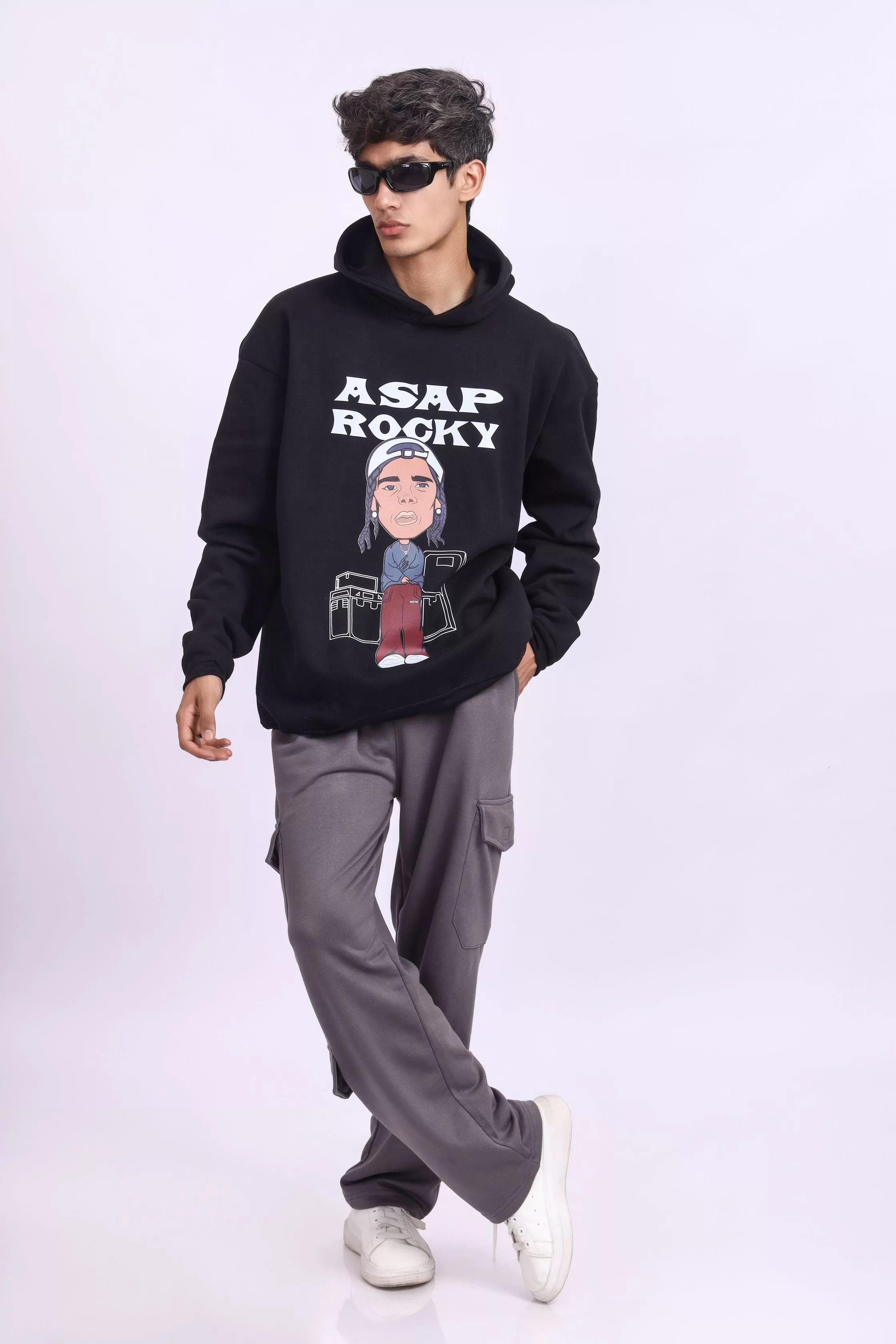 ASAP Rocky Black Oversized Hoodie