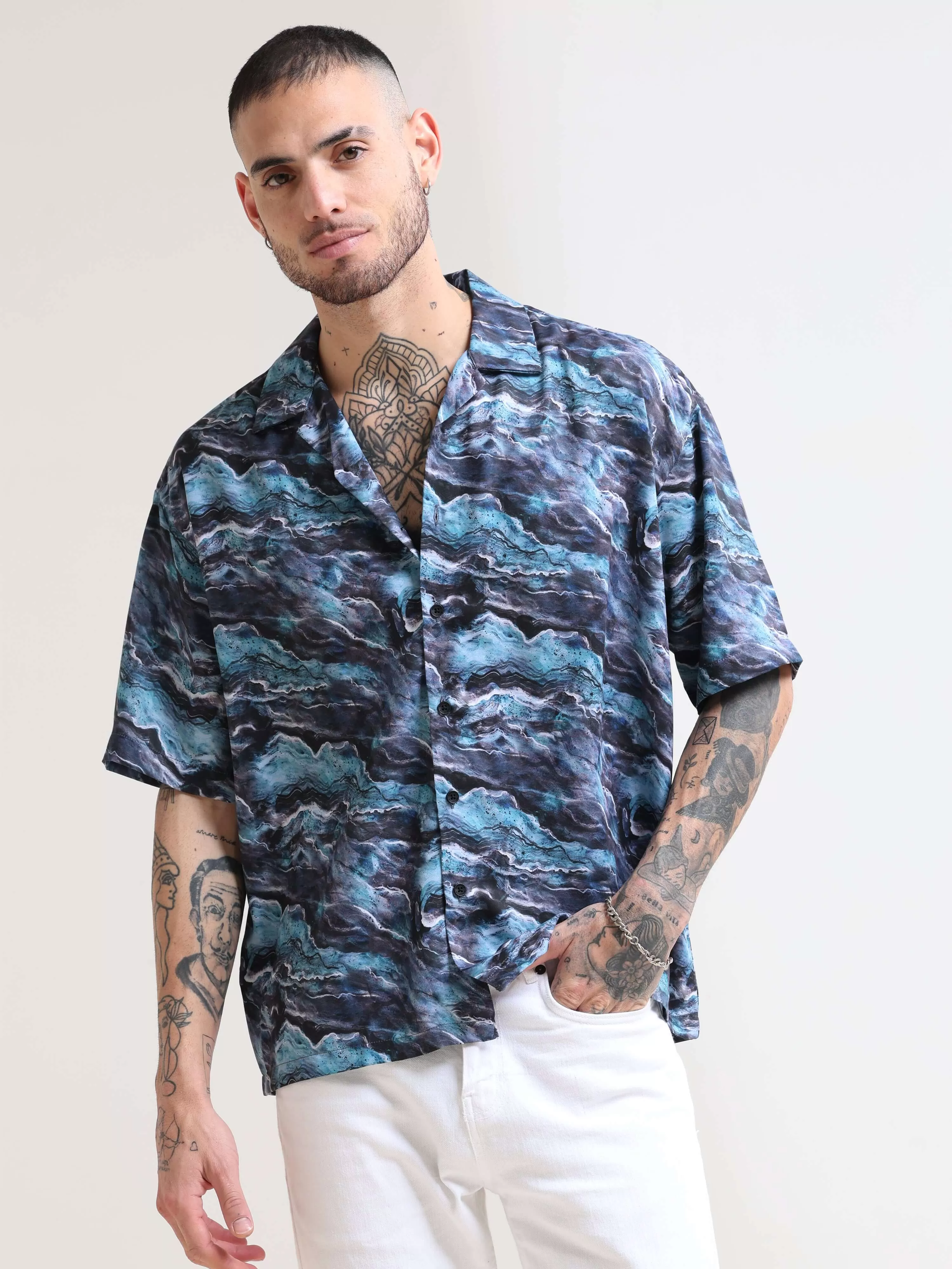 Attico Blue Oversized Shirt