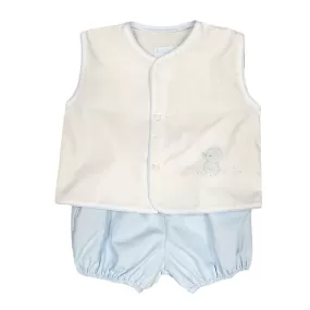 Auraluz White & Blue Duck with Wheels Diaper Set