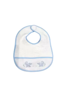 Auraluz White Terry Bib with Blue Alligators