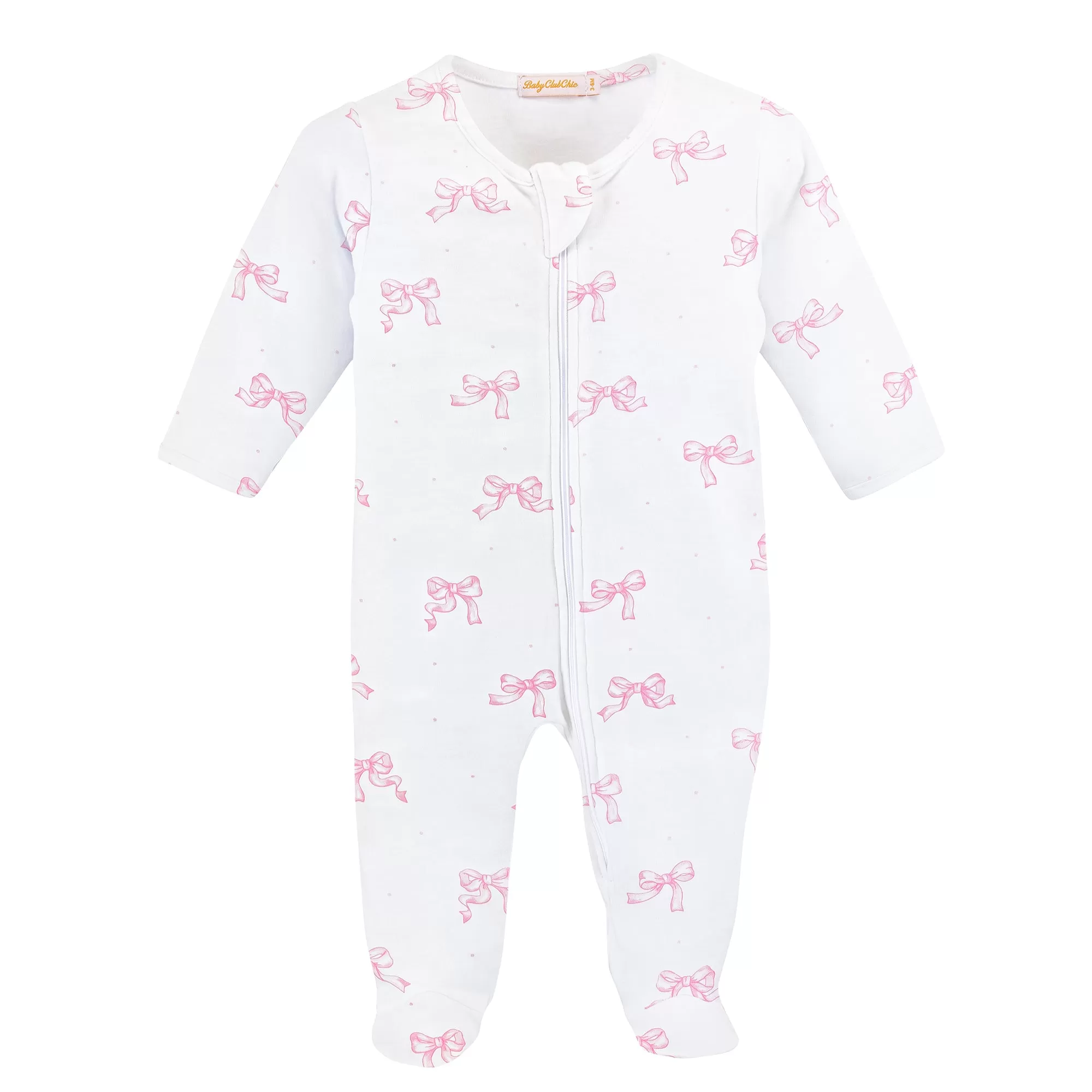 Baby Club Chic - Pretty Bows Zip Footie