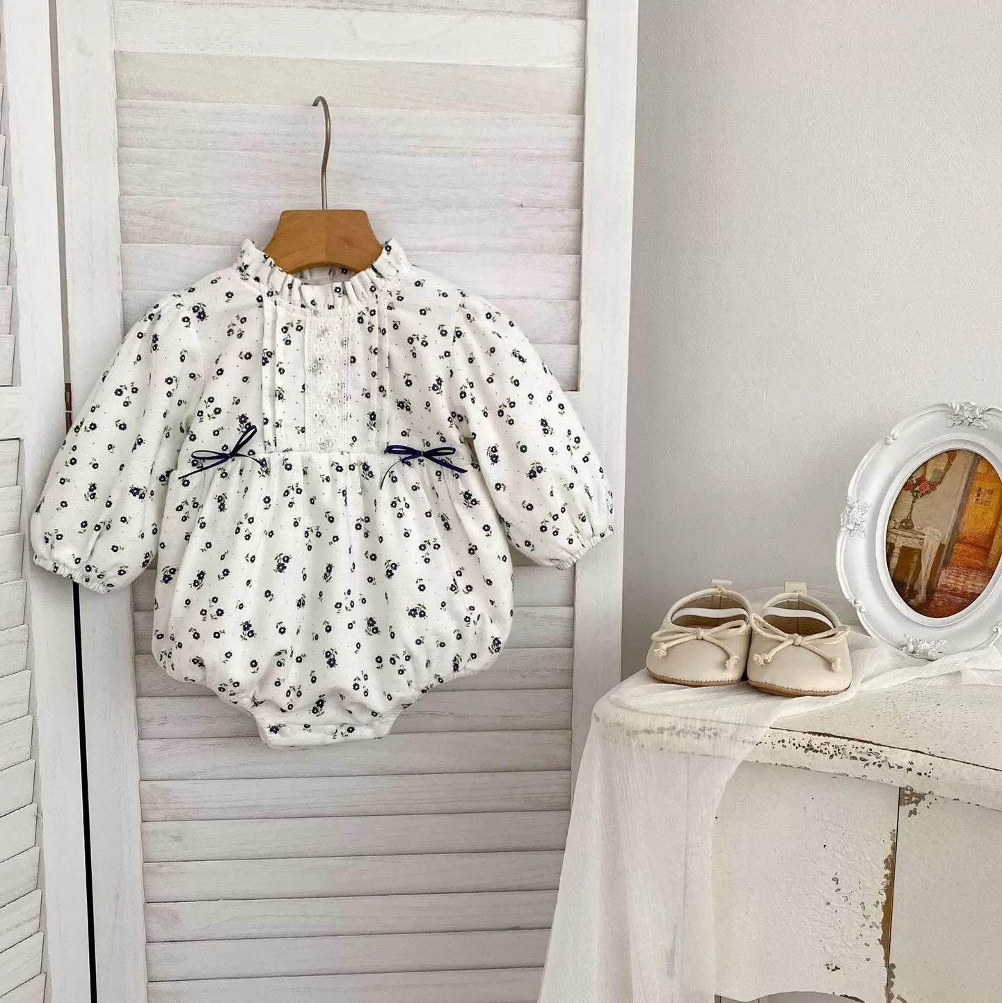 Baby Girls Flower Print Rompers Wholesale 231019143