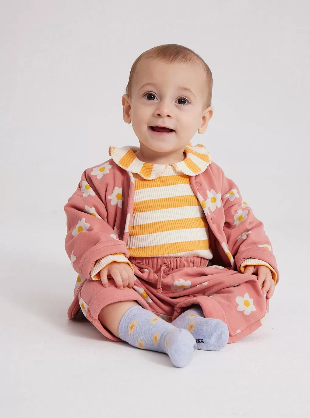 Baby Little Flower Buttoned Sweatshirt