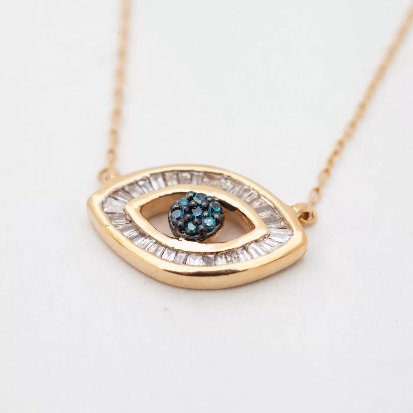 Baguette Evil Eye Necklace