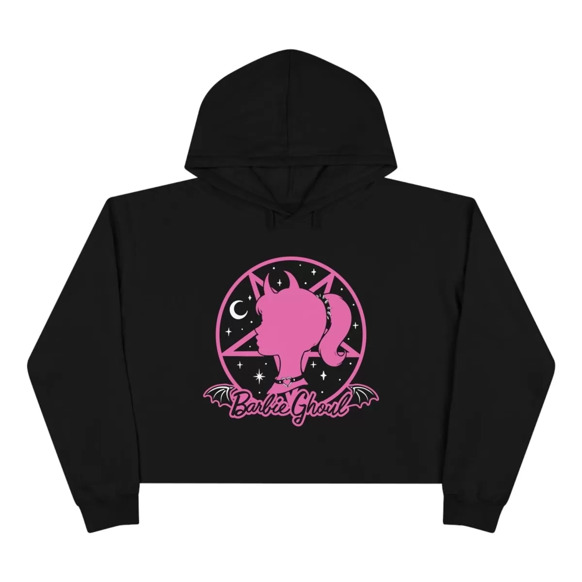 Barbie-Ghoul Crop Hoodie