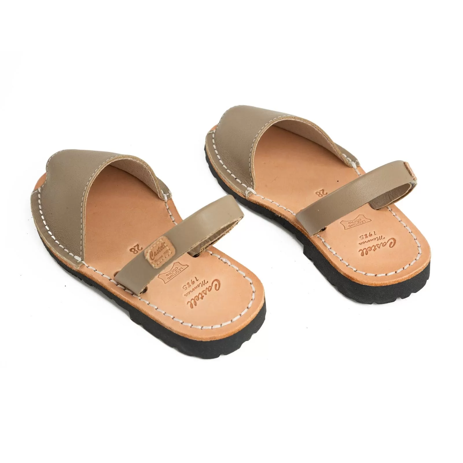 Basic Open Toe Leather Menorcan Sandal For Kids - Iker 1097 Tuscany