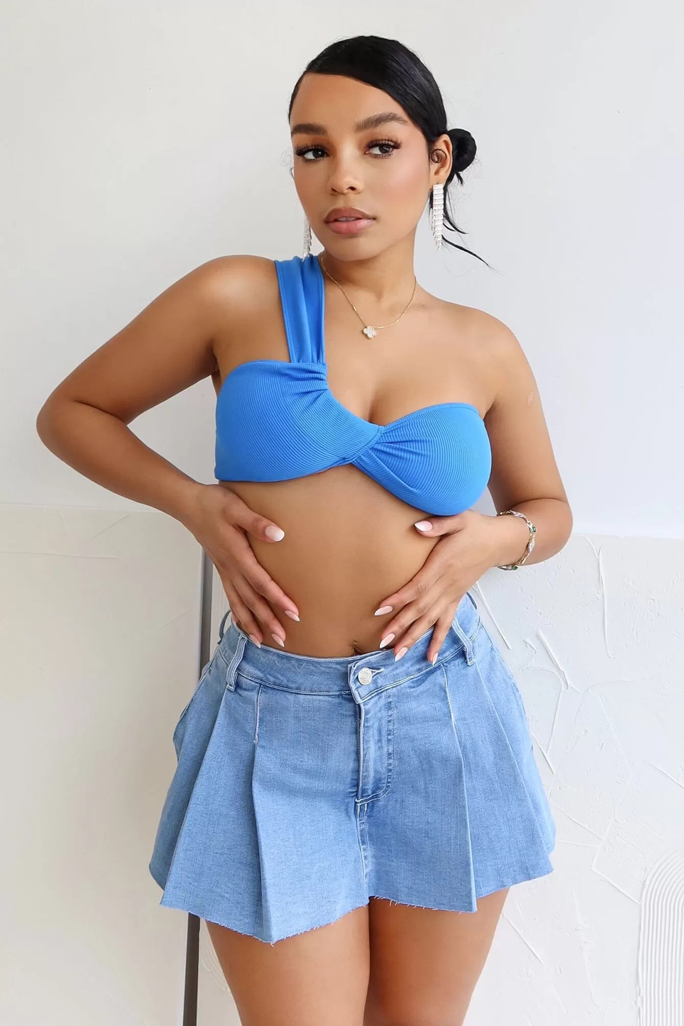 Beach Babe One Shoulder Crop Top