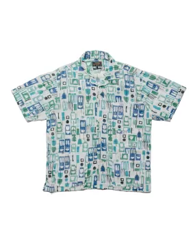 Beams Plus Beach Shirt JKT PE Mesh Print White