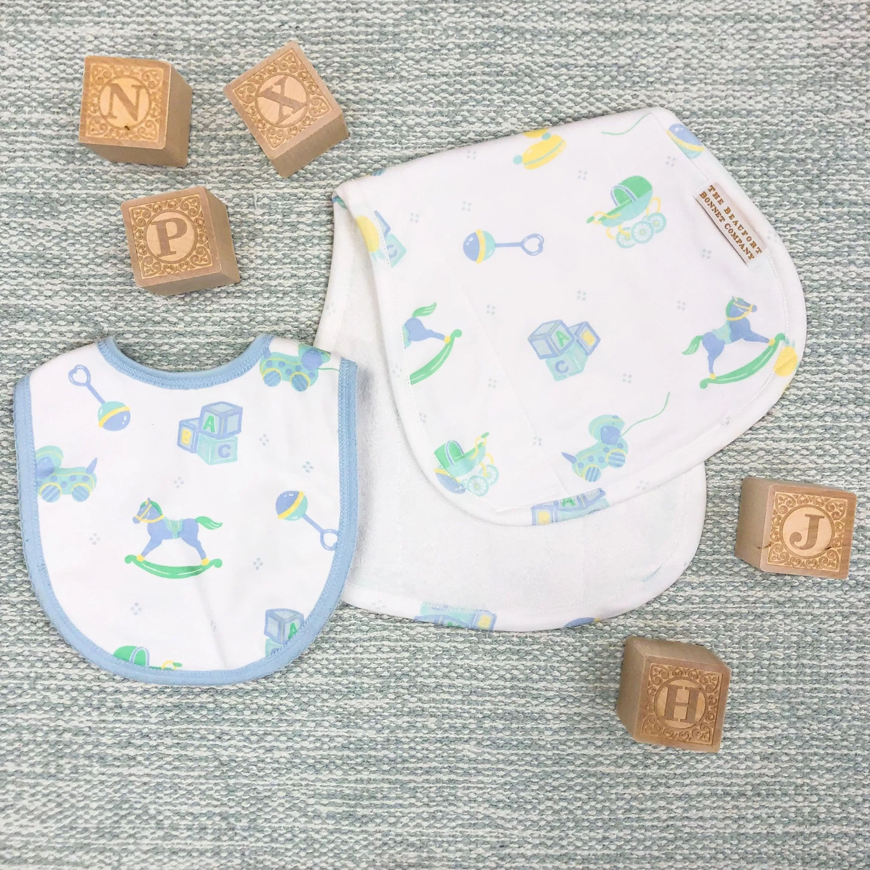 Beaufort Bonnet Burp Me Bib, Something for Baby Blue