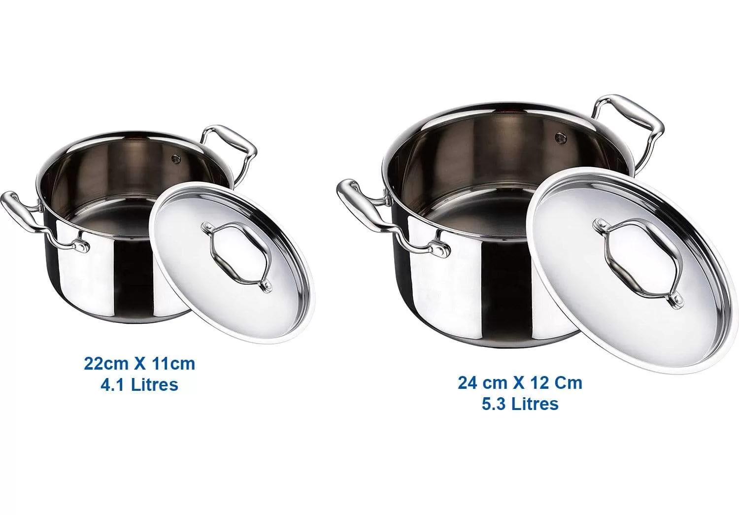 Bergner Argent Triply Stainless Steel Casserole with Lid (Combo Packs)