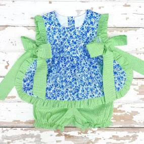 Blue Blossoms Pinafore Set