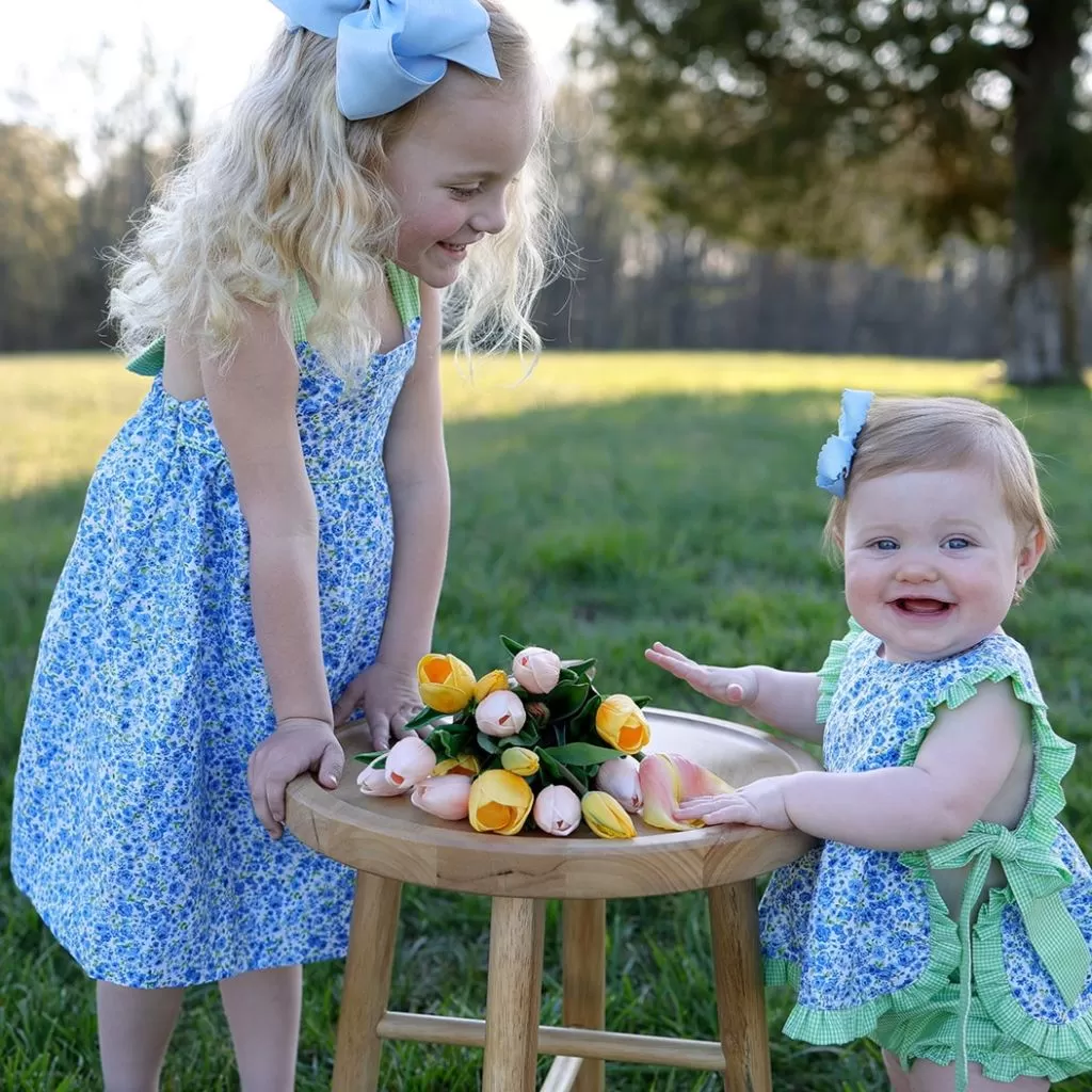 Blue Blossoms Pinafore Set