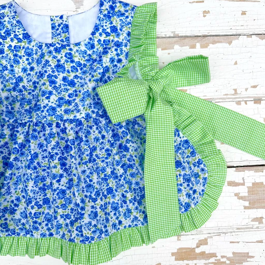 Blue Blossoms Pinafore Set