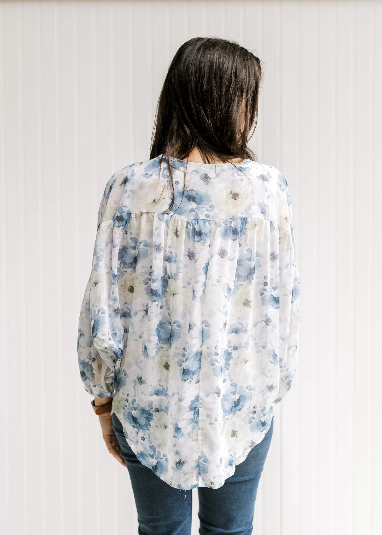 Blue Watercolor Top