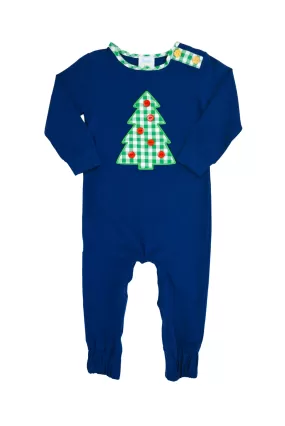 Boys Christmas Tree Applique Romper