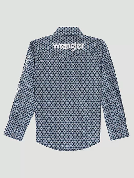 BOYS WRANGLER LOGO LONG SLEEVE SNAP SHIRT