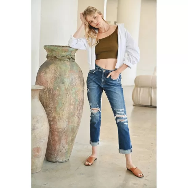 Brooklyn High Rise Boyfriend Crop Denim