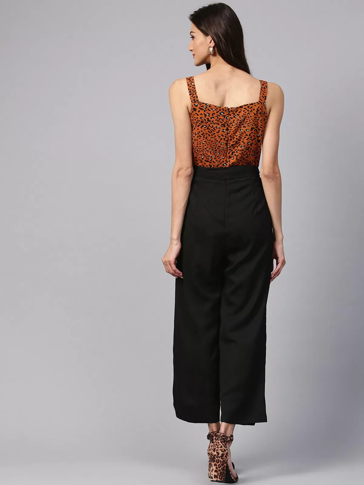 Brown Animal Print Jumpsuit