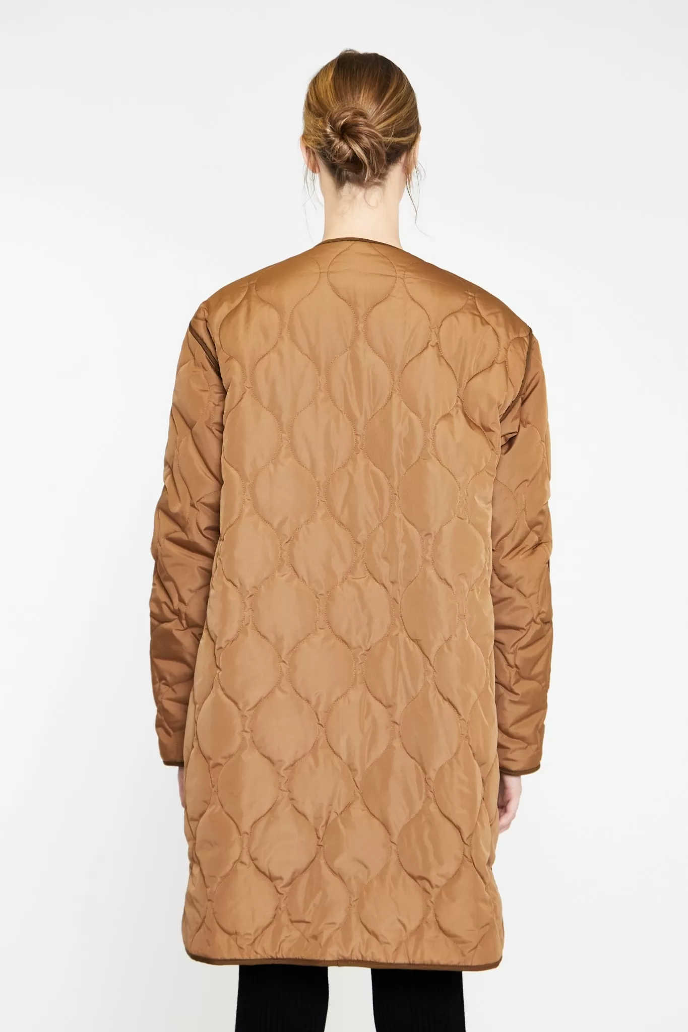 Brown Dark-Brown Quilted Coat