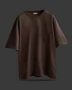 BROWN OVERSIZED BASIC T-SHIRT