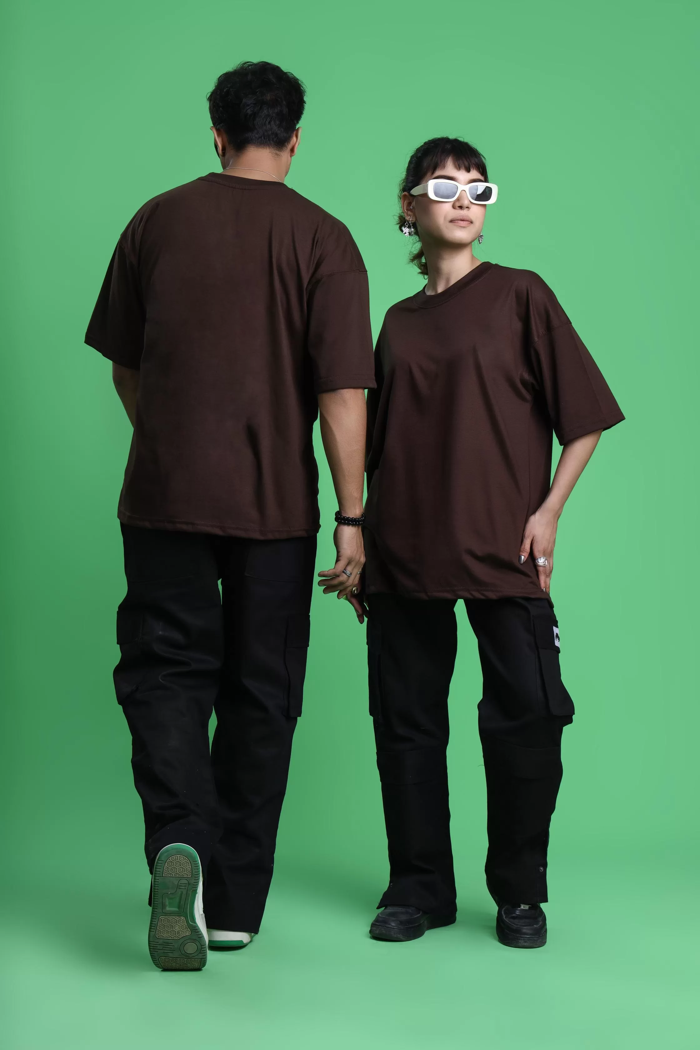 BROWN OVERSIZED BASIC T-SHIRT