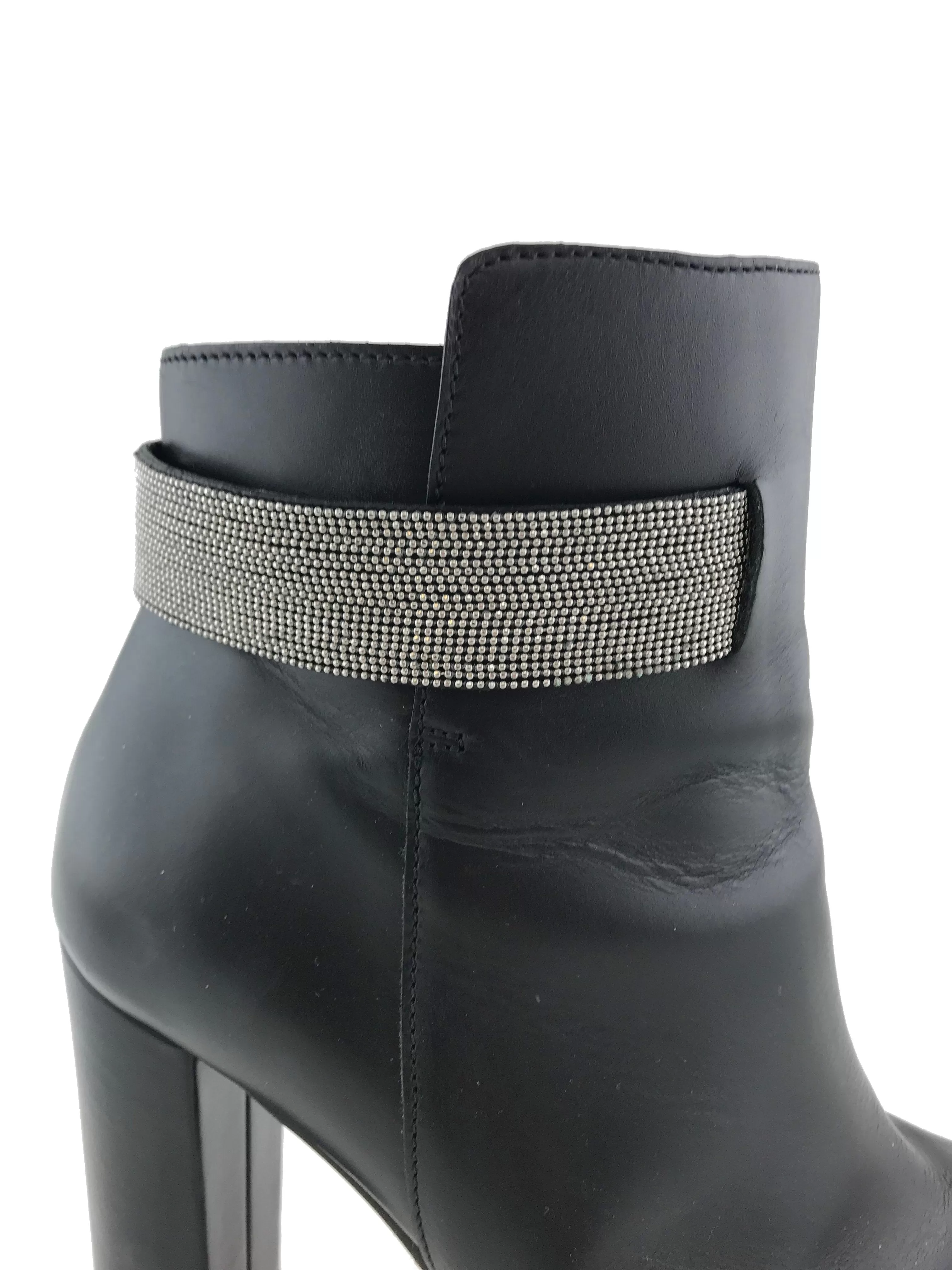 Brunello Cucinelli Calfskin Monili-Strap Ankle Boot Size 9