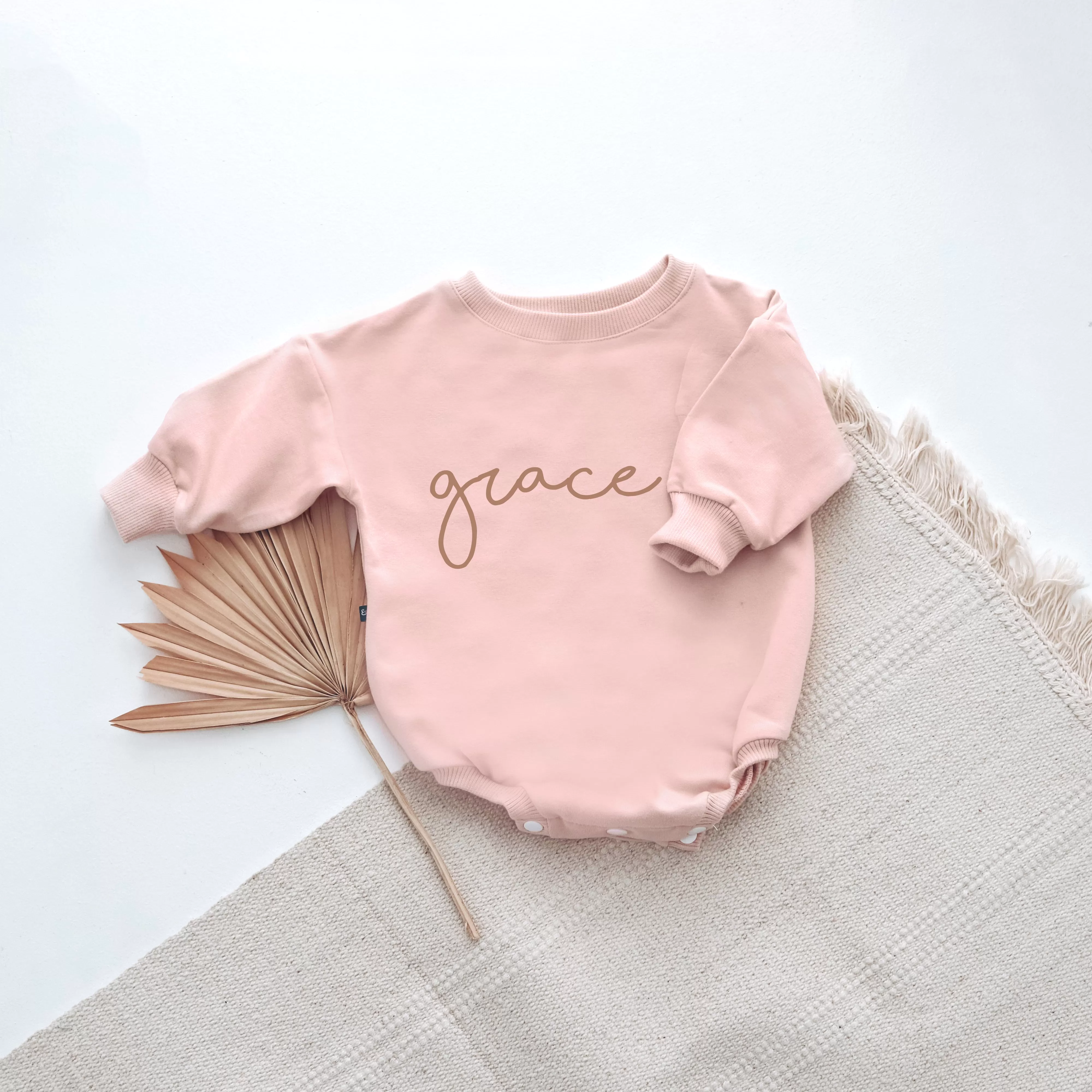 Bubble Gum PERSONALISED sweatshirt romper. { 3 FONTS }